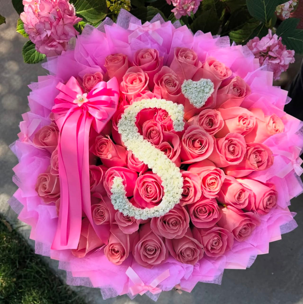 Personalized Roses with Letters, Numbers or Names